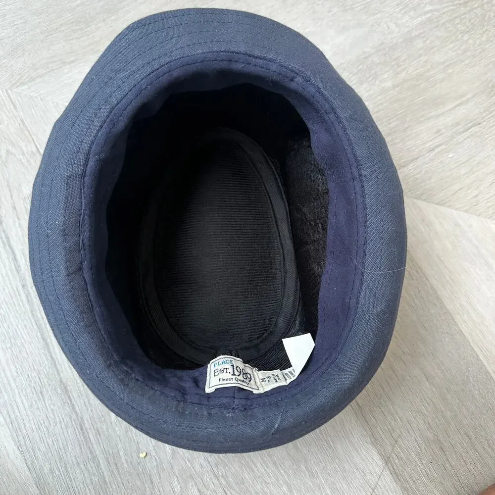 Boys Navy Blue Trilby Bucket Hat Fedora Children's Place M Medium 7-8